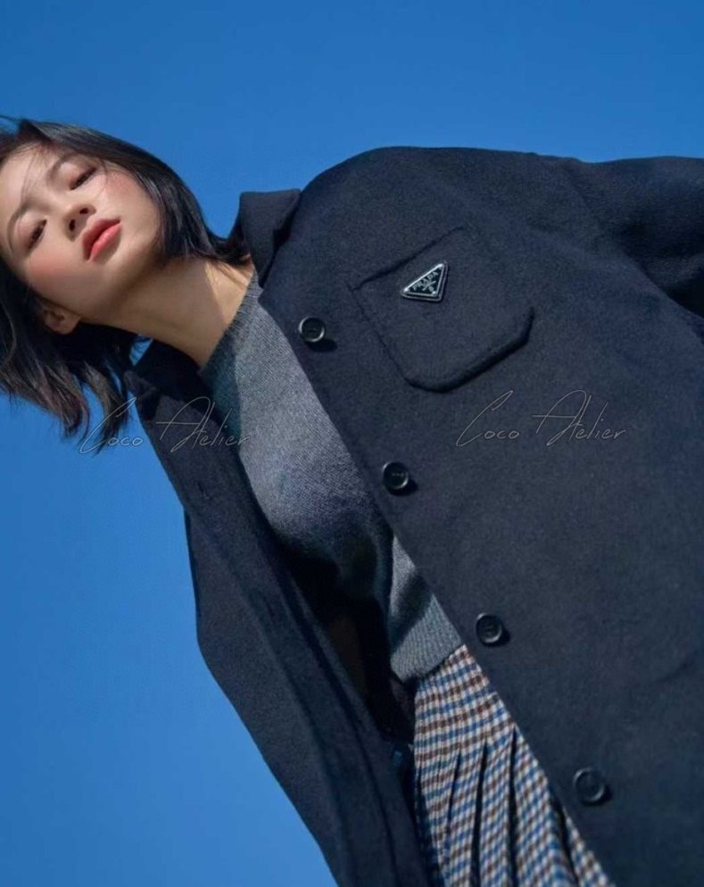 PRADA 프라다 삼각로고 울 자켓