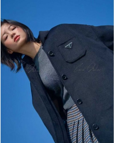 PRADA 프라다 삼각로고 울 자켓
