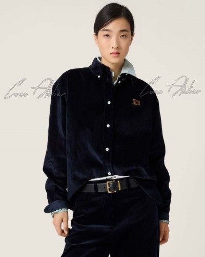 Miumiu 미우미우 코듀로이 패치 셔츠