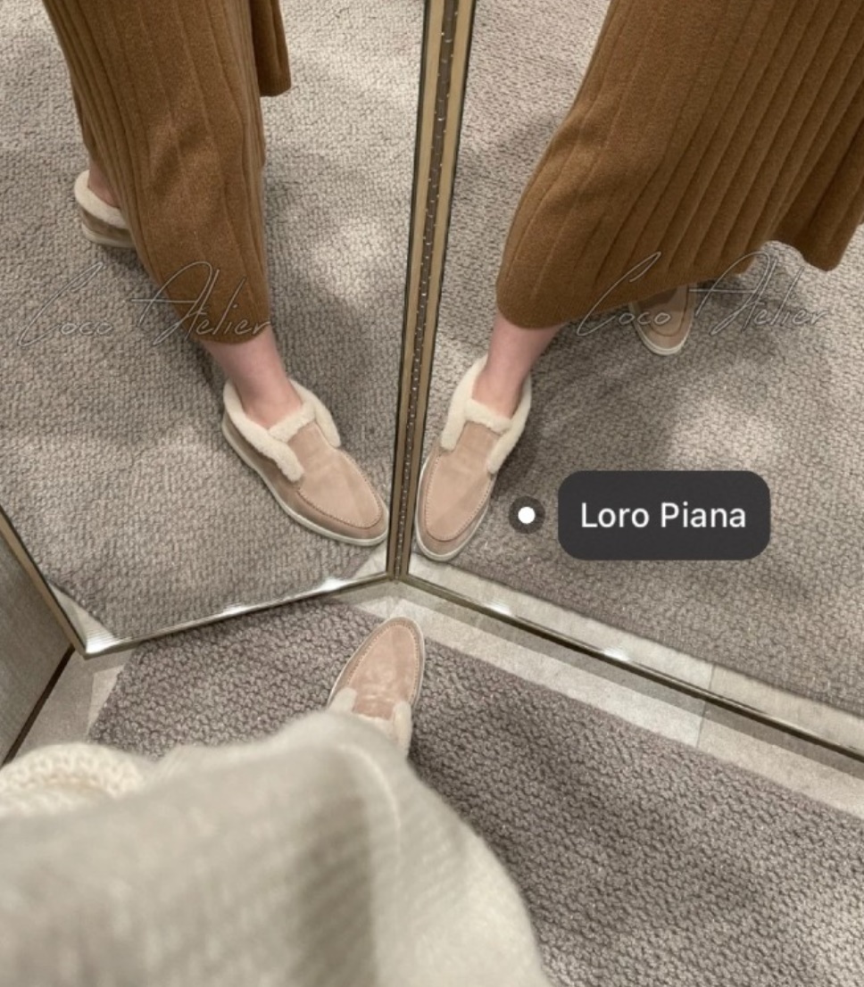 Loro Piana 로로피아나 오픈워크 시어링 부츠
