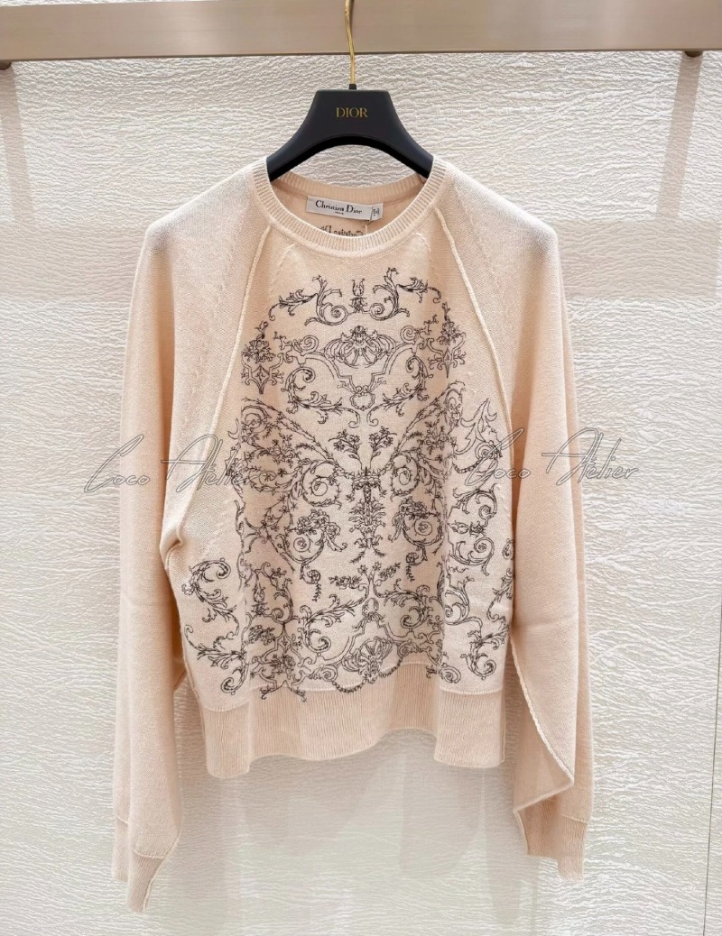 embroidered cashmere knit