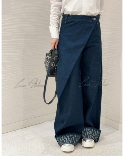 Wrap Oblique denim pants