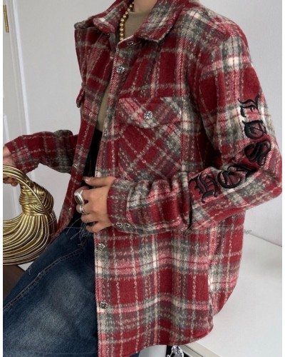 Chrome unisex checkered shirt(+2color)