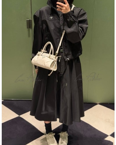 Triangle logo nylon windbreaker