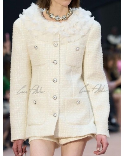 frill tweed jacket
