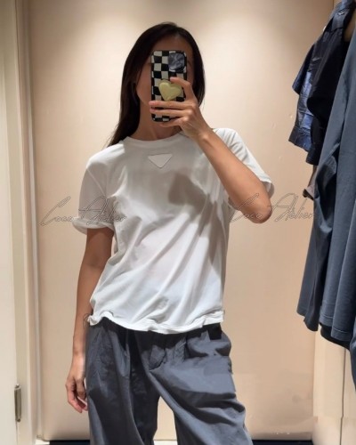 Triangle Logo Cotton T-Shirt