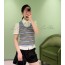 striped knit sleeveless shirt