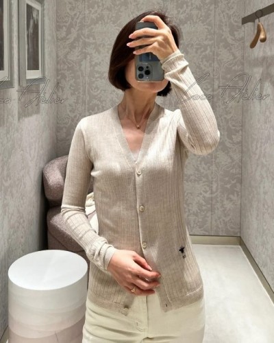 slim ribbed cardigan