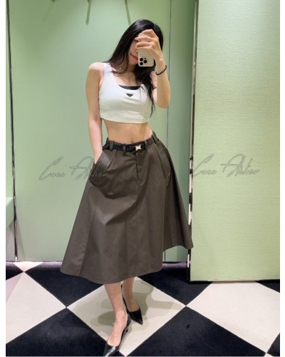 RE Nylone belt skirt