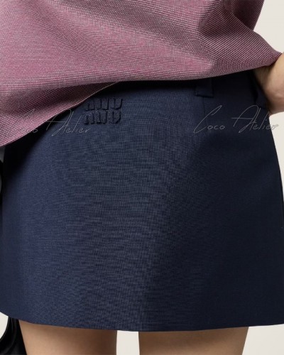 navy mini skirt