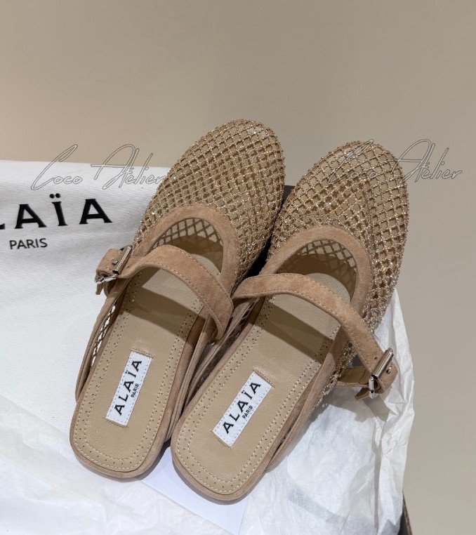 Alaia mesh Pearl mule