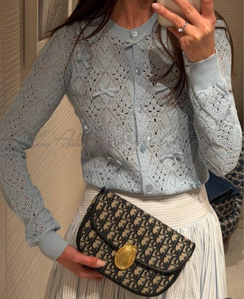 Blue knit cardigan