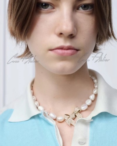 pearl ribbon necklace