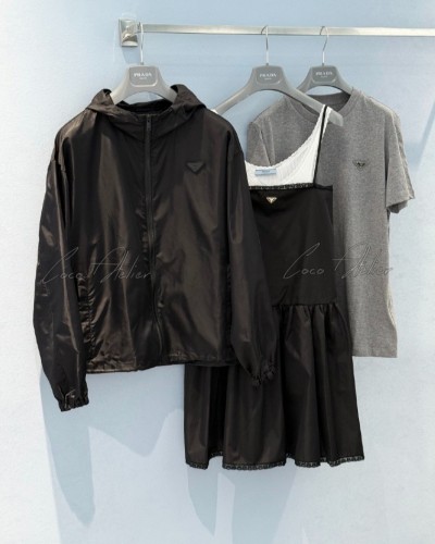 PR Black Nylon Windbreaker