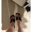 CC ribbon flip-flop sandals(+2color)