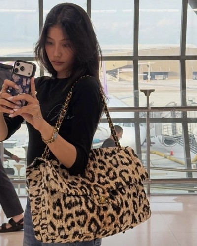 CF Leopard Flap Bag