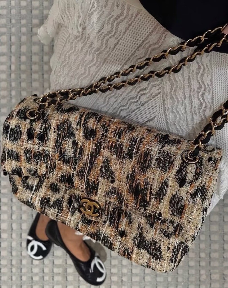 CF Leopard Flap Bag