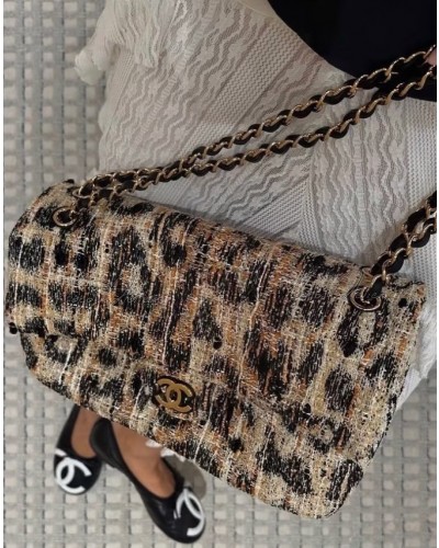 CF Leopard Flap Bag