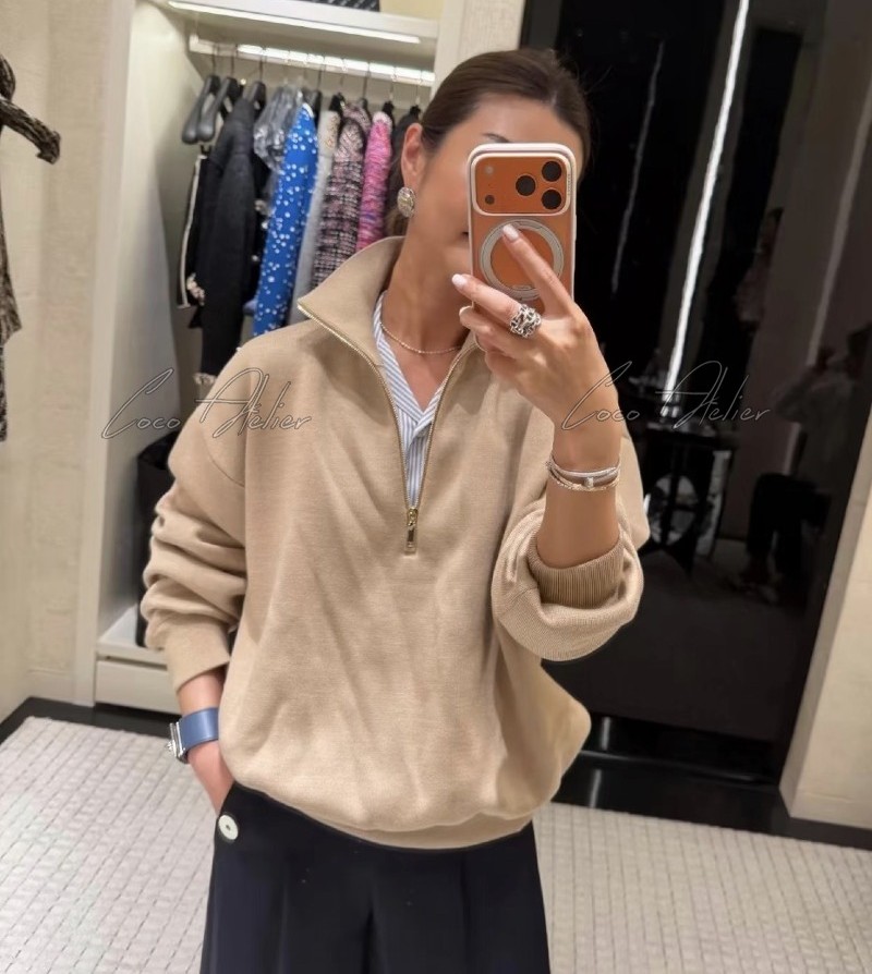 CC half-zip knit(+2color)