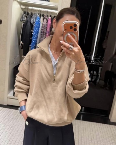 CC half-zip knit(+2color)