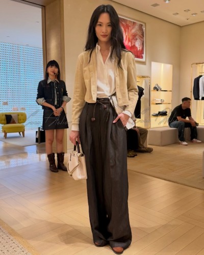 LV High-waist wool linen pants