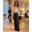 LV High-waist wool linen pants
