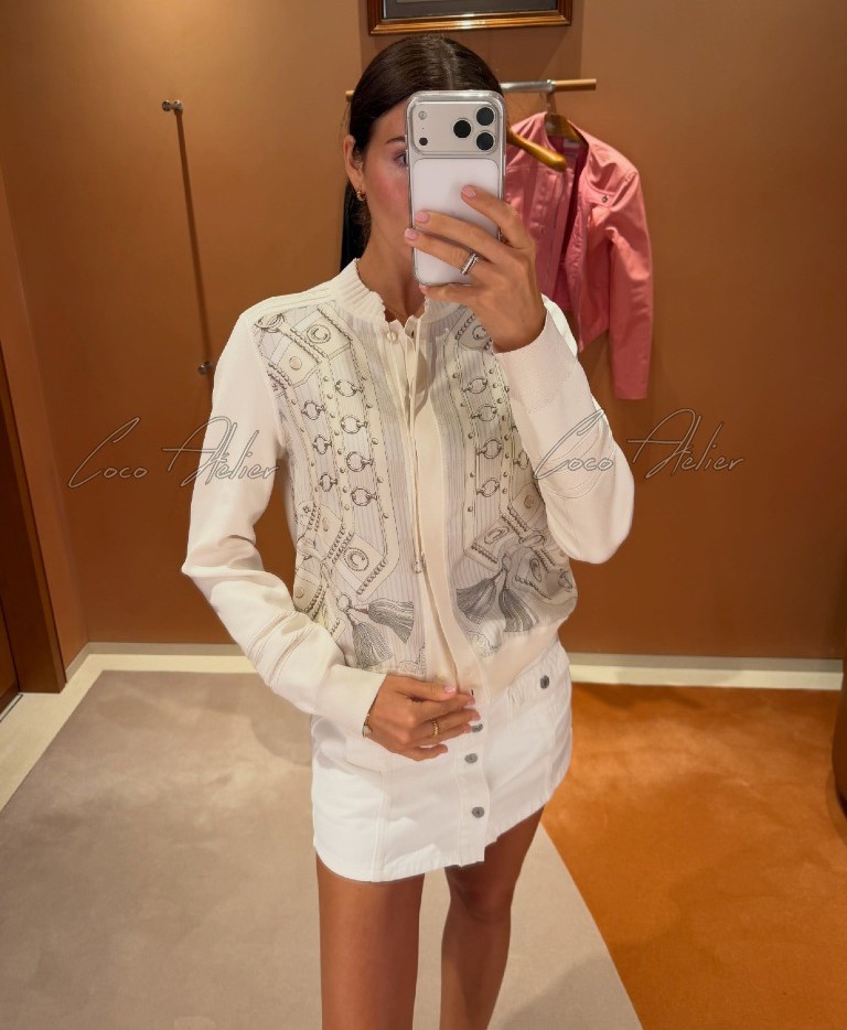 HE Silk print Cardigan