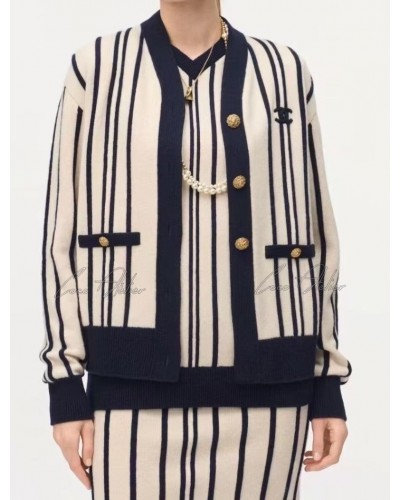CC vertical stripes Cardigan