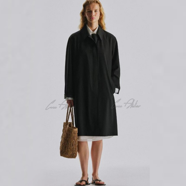 TR Minimalist Midi Trench Coat