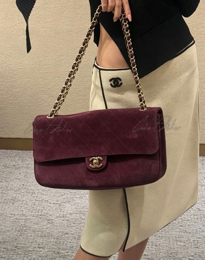 Suede Flapbag