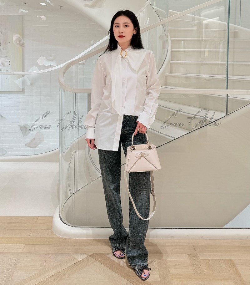 CD Tie-neck blouse