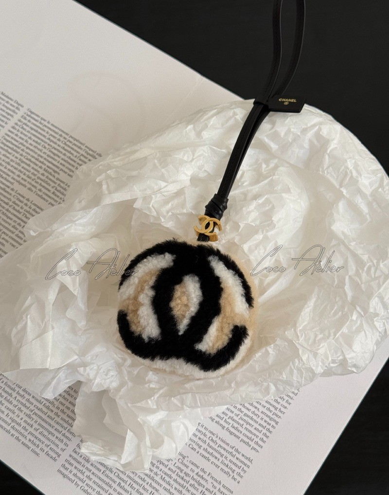 CC Shearling bag charm