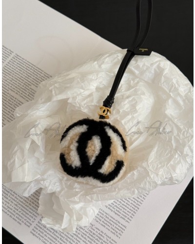 CC Shearling bag charm